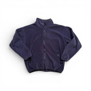 Vintage Timberland Fleece Full Zip Jacket - Size Large - Navy Blue
